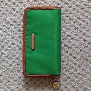 MICHAEL KORS Green Zip Around Nylon Kempton Wallet